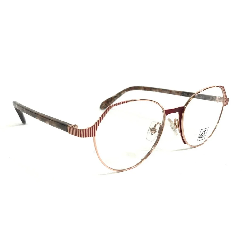 J.F. Rey Petite Eyeglasses Frames PM086 5530 Gray Rose Gold Burgundy 47-16-140